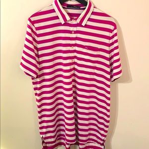 RLX Golf Men’s Active Fit Polo White/Pink XL